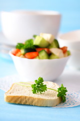 bread and salad