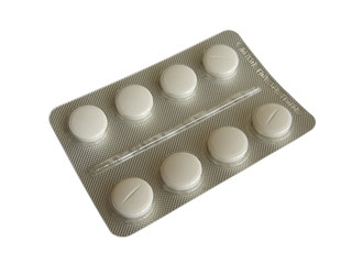 tablets in plastic blister isolated on white