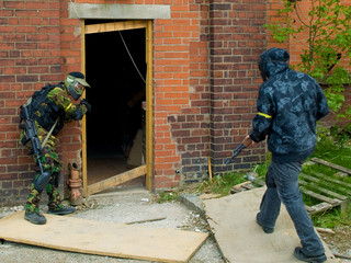 Military Men Attacking Doorway