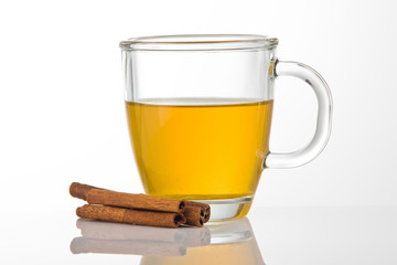 A cup of tea with cinnamon