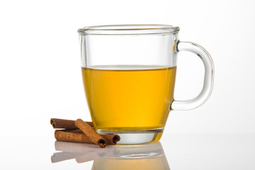 A cup of tea with cinnamon