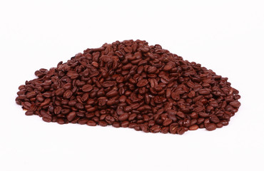 Pile of Coffee Beans over White