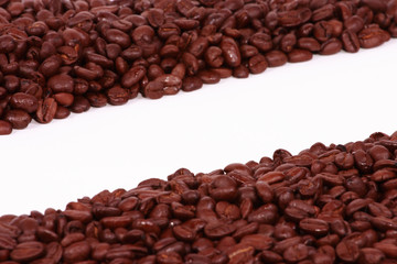 Two Diagonal Piles of Coffee Beans