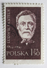 Louis Pasteur on a vintage post stamp