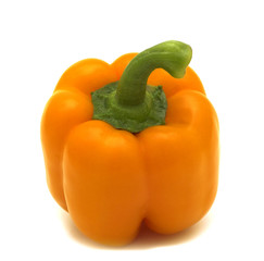 fresh orange sweet pepper on white background