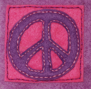Hand-sewn Peace Sign