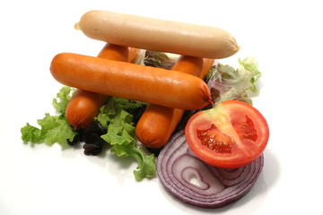 chicken and pork sausages