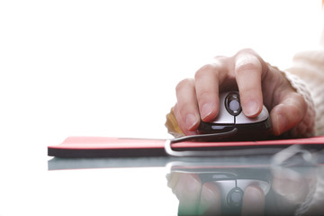 Woman hand on a mouse