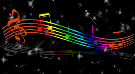 rainbow music notes