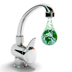 earth in water drop