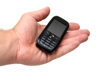 mobile phone on man hand