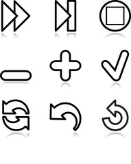 Black contour web icons, set 29