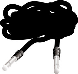 Retro style audio cable with jack and copy space