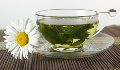 Cup of tea and chamomile
