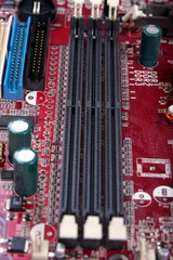 Computer motherboard close-up