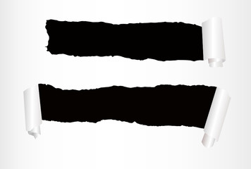 vector sheet of paper with two holes against black 