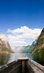 Fototapeta na wymiar Boat on Fjord