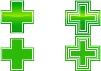 Collection de croix de pharmacie (détouré)