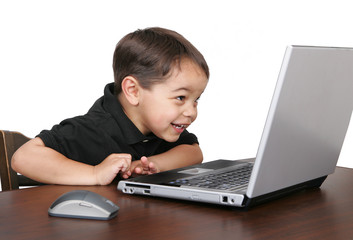 young boy on computer