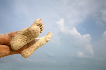 Fuesse am Sandstrand