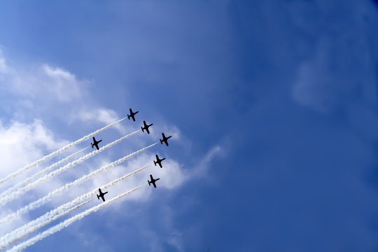 Formaci&oacute;n en exhibici&oacute;n aerea