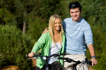 Naklejka premium Couple On Bikes