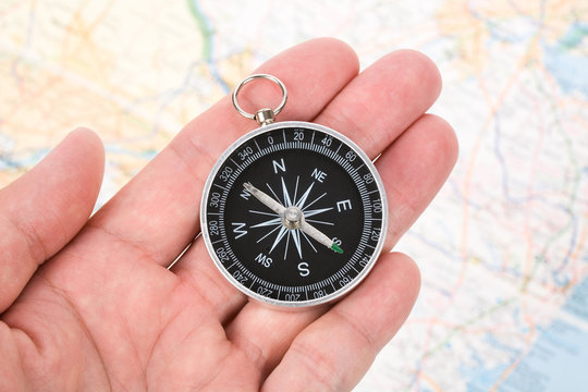Compass and map