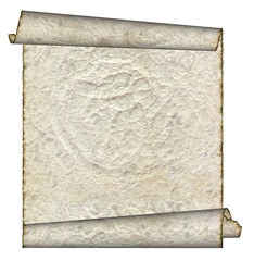 Vintage grunge rolled parchment illustration with ragged borders