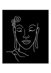 Vektor Illustration Buddha Zeichnung isoliert auf schwarz