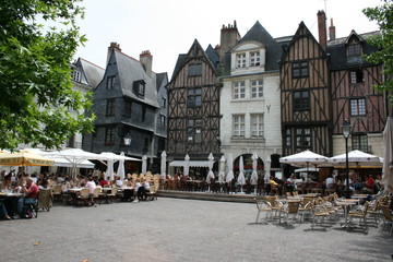 Place Plumereau à Tours (Indre-et-Loire, Région Centre)