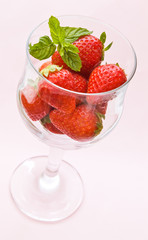 strawberries in glass
