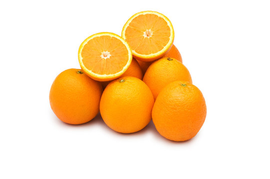 Pile of oranges isolated on the white