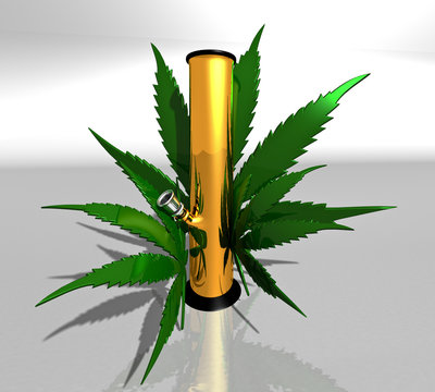 Bong mit Bl&auml;ttern