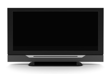 lcd tv with blank screen isolated on white
