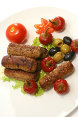 kebab rolls with olives pepper