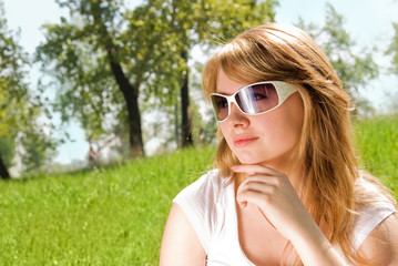 Girl wearing sunglasses