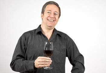 Man Holding a Glass of Red Wine