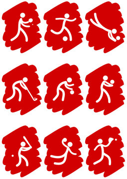 Pictogrammes des jeux olympiques d'été peinture rouge(partie 3) 