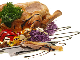 weihnachtlicher gänsebraten mit äpfel und rotkohl © Lucky Dragon