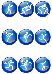 Pictogrammes des jeux olympiques d'été boule bleu(partie 2) 
