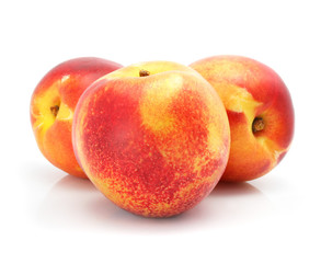 Naklejka na ściany i meble natural peach fruits isolated on white