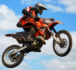 Crédence de cuisine en verre imprimé Moto motocross mx saut