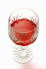 A glass of red wine