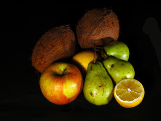 Fruits on black