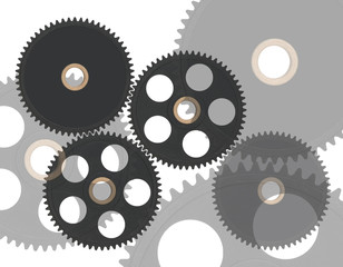 texture of black and white gears