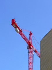 Red construction crane