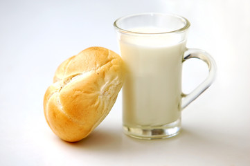 Breadroll and milk