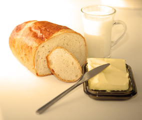 Breadroll and milk
