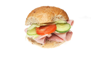 Ham and salad roll