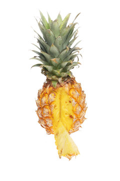 Pineapple with cut wedge